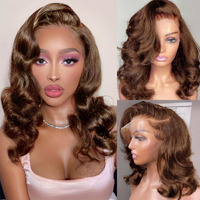 Cumase 250 Density Body Wave Chocolate Brown Wig 13X6 Lace Front Wigs Human Hair 16 Inch, 100% Real Human Hair No Synthetic Blend No Tangle No Shedding Triple Lifespan 3X