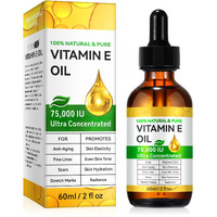 Pure Vitamin E Oil For Scars, Skin And Face, Vitamin E Oil 75,000 Iu, O Rganic Gua Sha Massage Body Oil For Moisturizing Dry Skin, Reduce Fine Lines, Fade Scars And Stretch Marks | Non-Gmo, 60Ml