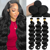 12A Human Hair Bundles 12 12 12 Inch Body Wave Bundles Human Hair 100% Unprocessed Brazilian Virgin Hair 3 Bundle Weave Human Hair Extensions Real Human Hair For Women Natural Black