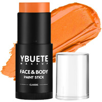 Ybuete Orange Face Body Painting Stick,Professional Orange Full-Coverage Cream Face Paint For Halloween Sfx Tiger Pumpkin Clown Cosplay, Washable Eye Stick For Adult Festival & Theater Performance