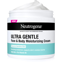 Neutrogena Ultra Gentle Face & Body Moisturizing Cream, Nourishing Face & Body Lotion Moisturizer For Normal To Sensitive Skin Leaves Skin Feeling Smooth & Healthy, Fragrance Free, 11 Oz