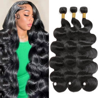 12A Human Hair Bundles 16 18 20 Inch Body Wave 3 Bundles Human Hair 100% Unprocessed Brazilian Virgin Hair Bundles Deals Quick Weave Hair Extension Natural Black