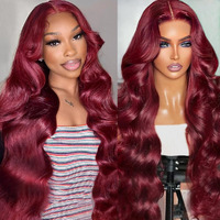 Sweetie 99J Burgundy 13X4 Lace Front Wigs Human Hair 180% Density 30 Inch Body Wave Lace Front Wigs Human Hair Wig For Women With Baby Hair