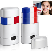 2Pcs Red White And Blue Face Body Paint Sticks- Patriotic Pride 4Th Of July Accessories For Women, Eye-Black Stick Baseball Softball Sports Makeup, Fourth Of July Usa Accessories For Independence Day