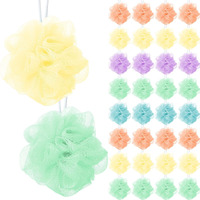 Sunnyray 100 Pcs Loofahs Bulk Bath Sponge Shower Luffas Exfoliating Body Scrubber Packs Assorted Colors Mesh Balls Travel Cleaning Wash Puff Bathing Accessories For Women Men Wash, 20G