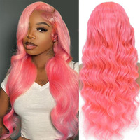 Shciyair Pink Lace Front Wig Human Hair 20 Inch 13X4 Body Wave Lace Front Wigs Human Hair Pre Plucked 200 Density Pink Human Hair Wig Colored Hd Lace Frontal Wigs For Women