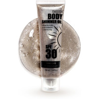 Dageda Body Glow Oil, Spf 30 Broad Spectrum Glitter Sunscreen, Lightweight, Non-Sticky Sunscreen Body Shimmer, Sun Protection With Centella Asiatica Extract, Uva/Uvb Protection, Bronze 3.4 Fl.Oz