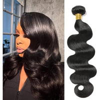 Bundles Human Hair 14 Inch Body Wave Single Bundle 100% Human Hair Extensions Natural Black Color