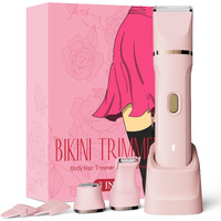Bikini Trimmer For Women, Dovety 3 In 1 Painless Electric Razors For Women, Rechargeable Pubic Hair Trimmer Electric Shaver For Legs Body Facial Hair, Ipx7 Waterproof, Ceramic Blade, Usb Charge Dock