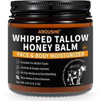 Beef Tallow For Skin - Organic Grass-Fed Whipped Beef Tallow And Honey Balm With Wild Honey & Beeswax, Beef Tallow For Face & Body Moisturizer, Natural Lotion For Sensitive And Dry Skin 4.2 Oz