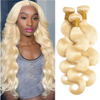 613 Bundles Human Hair Body Wave 18 20 22 Inch Blonde Human Hair 3 Bundles 12A Grade 100% Unprocessed Brazilian Virgin Hair 613 Body Wave Bundle 300G Machine Double Weft
