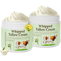 Pekinly Whipped Beef Tallow For Skin, Beef Tallow, Beef Tallow For Face, 2 Packs Unscented Grass Fed Whipped Tallow Face Moisturizer Nourishing Soothing Moisturizer For Body Lotion Skin Care, 5.3Oz