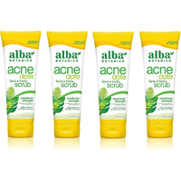 Alba Botanica Acnedote Face & Body Scrub, 8 Ounces Tube (Pack Of 4)