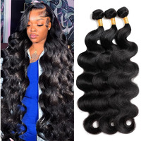 Amskdum Human Hair Bundles 28 28 28 Inch 12A Body Wave Bundles Human Hair 100 Percent Unprocessed Brazilian Weave Bundles Human Hair Extensions For Black Women Natural Color
