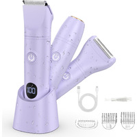 Bikini Trimmer Electric Razors For Women,3 In 1 Body Hair Removal Kit For Face,Pubic,Arm, Leg, Armpit, Bikini Trimmer,Painless Ipx6 Waterproof Rechargeable Portable Lady Shavers Wet & Dry Gifts