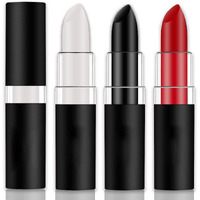Kaely 3Pcs Face Paint Stick,Pro Eye Black Stick Baseball Football Softball,Easy To Color,Black White Red Matte Lipstick Face Body Paint Set,Halloween Birthday Party Clown Makeup Sets