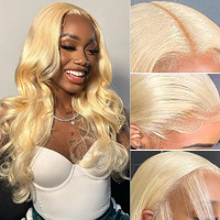 Jewhaut 613 13X6 Lace Front Wig Human Hair Body Wave Blonde Wig Human Hair 613 Hd Transparent Lace Frontal Wigs Human Hair Pre Plucked 18 Inch
