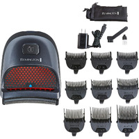 Remington Shortcut Pro Self-Haircut Trimmer Kit, Waterproof Cordless Electric Razor For Head, Beard, And Body, Curved Blades And 9 Trimmer Lengths, Head Shaver, 5-Minute Quick-Charge, 14-Piece Set