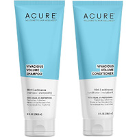 Acure Vivacious Volume Shampoo & Conditioner Set - Lightweight Formula For Full, Bouncy Hair, Enhances Body & Lift, Vegan, 8 Fl Oz Each