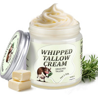 Juanchi 100% Grass Fed Beef Tallow For Skin, 4.2Oz Organic Beef Tallow Moisturizer, Handmade Whipped Beef Tallow For Face & Body, Natural Tallow Cream For Dry & Sensitive Skin (Vanilla)