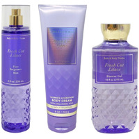 Bath & Body Works Fresh Cut Lilacs 3 Piece Bundle - Fragrance Mist - Body Cream - Shower Gel - Full Size