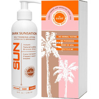Sun Laboratories By Giesee Dark Sunsation Sunless Tanning Lotion 8 Oz - Ultra Dark Self Tanner For Men And Women, Long Lasting Tanning Lotion, Sunless Tanner Cream For Face And Body