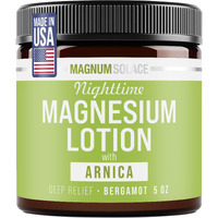 Nighttime Magnesium Lotion With Arnica - Soothing Relief & Relaxation, Highly Concentrated Magnesium For Muscles & Joints - Apply To Legs Or Feet Before Bed - Skin-Friendly