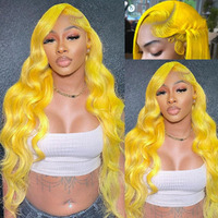 Xiapay Yellow Lace Front Wig Human Hair 13X4 Body Wave Lace Front Wigs Human Hair Pre Plucked 200% Density Hd Frontal Wigs Human Hair Glueless 34 Inch