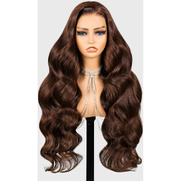 Megalook Hair Glueless Brown Wig Human Hair Pre Plucked Chocolate Brown Body Wave Lace Front Wig Wear And Go Glueless Wigs Human Hair Pre Cut 6X5 Hd Lace Closure Wig 24 Inch 4#