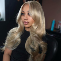 Ash Blonde Wigs Human Hair 13X6 Hd Lace Front Wigs Human Hair 180 Density Ash Blonde Preplucked Glueless Wigs Human Hair For Women Transparent Blonde Body Wave 13X6 Lace Frontal Wig Human Hair 28 Inch