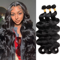 Amskdum Human Hair Bundles 20 20 20 Inch 12A Body Wave Bundles Human Hair 100 Percent Unprocessed Brazilian Weave Bundles Human Hair Extensions For Black Women Natural Color