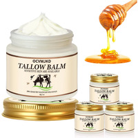 Ocvwjkd Beef Tallow & Honey Balm, Beef Tallow For Skin, 3 Packs All-Natural Moisturizer Hydrates And Nourishes The Skin, Grass-Fed Beef Tallow & Raw Wild Honey Blend, Body & Face Moisturizer (6 Oz)