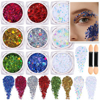 Teenitor Face Glitter, 9 Jars Body Glitter Gel, 9 Colors Makeup Gel Glitter For Face And Body, Hair