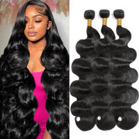 12A Human Hair Bundles 22 24 26 Inch Body Wave 3 Bundles Human Hair 100% Unprocessed Brazilian Virgin Hair Bundles Deals Quick Weave Hair Extension Natural Black