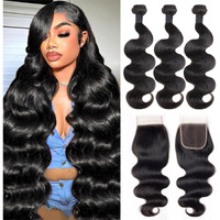 Ddodla Body Wave Bundles With Closure Human Hair 18 20 22 + 16 Inch Brazilian Human Hair 3 Bundles With 4X4 Hd Lace Closure Part 12A Grade 100% Unprocessed Virgin Hair