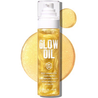 Body Glow Oil?Spf 50 Broad Spectrum??Lightweight Non-Sticky??Moisturizer?Sunscreen Body Oil With Gold Mica, Water Resistant, Glow Moisturizing Coconut, 3.38 Fl Oz (03# Gold)