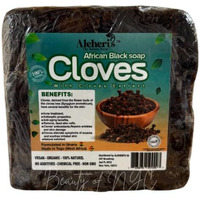 Aleheri's African Black Soap With Cloves 16 Oz - 100% Natural Ingredients From Ghana - For All Skin Types - Helps Rejuvenate, Moisturize, Gently Cleanse & Nourish Face & Body - Invigorating Aroma
