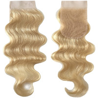 Joe Green 4X4 +1    Hd Transparent Closure With 100% Virgin Remy Human Hair Pre-Plucked Baby Hair Natural Color (613 Blonde Body, 14 Inch (Pack Of 1))
