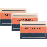 Relumins Premium 3-In-1 Glutablend Beauty Soap Bar - For Smoother, Clearer, Healthier-Looking Skin - Now With Rosehips - Gentle Face & Body Cleanser 65G X 3 Bars