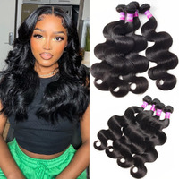 12A Human Hair Bundles 400G Body Wave Bundles Human Hair Extensions 14 14 14 14 Inch Brazilian Virgin Body Wave 4 Pieces Deals Unprocessed Brazilian Quick Weave Extensions Natural Black
