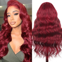 Kesenmu 99J Burgundy Lace Front Wigs Human Hair,13X6 Hd Body Wave Burgundy Lace Frontal Wigs Human Hair Pre Plucked With Baby Hair,210% Density Colored Wine Red Wig Human Hair For Women 18 Inch