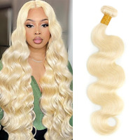 613 Bundles Blonde Bundles Human Hair 14 Inch 613 Body Wave Bundles 100% Unprocessed 12A Grade Brazilian Virgin Hair Bundles 1 Bundle Human Hair 613 Blonde Bundle Human Hair Extensions For Women