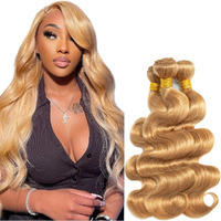 Honey Blonde Human Hair Color 27 Bundles Human Hair Unprocessed Brazilian Virgin Hair 24 26 28 Inch Color 27 Body Wave Bundles