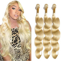 613 Bundles Human Hair Blonde Body Wave Bundles 24 26 28 Inch Brazilian Virgin Remy Hair Extensions Double Weft 613 Body Wave Bundles Human Hair Weave