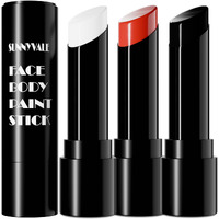 Sunnyvale Halloween Clown Black White Red Face Body Paint Stick Cream,Eye Black For Sport, Hypoallergenic Foundation For Skeleton Vampire Skull Cosplay Special Effects Costume Sfx Halloween Makeup Kit