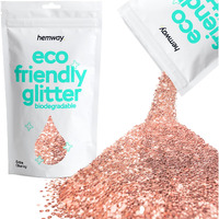 Hemway Eco Friendly Biodegradable Glitter 100G / 3.5Oz Bio Cosmetic Safe Sparkle Vegan For Face, Eyeshadow, Body, Hair, Nail And Festival Makeup, Craft - 1/24"" 0.04"" 1Mm - Rose Gold