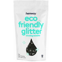 Hemway Biodegradable Glitter Eco Friendly - 100G/3.5Oz Bio Cosmetic Safe Sparkle Vegan For Face Eyeshadow Body Hair Festival Makeup Craft - Super Chunky (1/8"" 0.125"" 3Mm) - Black