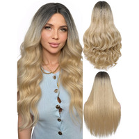 Hanne Long Blonde Wig For Women 26 Inch Synthetic Wig Heat Resistant Long Body Wavy Ombre Blonde Wigs For Women (Ombre Blonde)