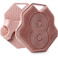 Lintach Silicone Body Scrubber For Women - Gentle Exfoliating Body Scrubber, Ergonomic Silicone Shower Scrubbers, Reusable, Hygienic Skin Friendly Shower Bath Loofah For A Smooth Skin, Rose Pink