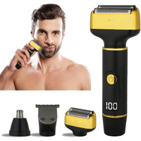 Beanify Electric Razor For Men Women,3 In 1 Travel Cordless Rechargeable Painless Foil Shaver With Led Display,Waterproof Wet & Dry Body Razors For Face Nose Ear Hair (Black)